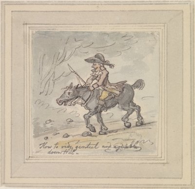 How to Ride Genteel and Agreeably Downhill by Thomas Rowlandson
